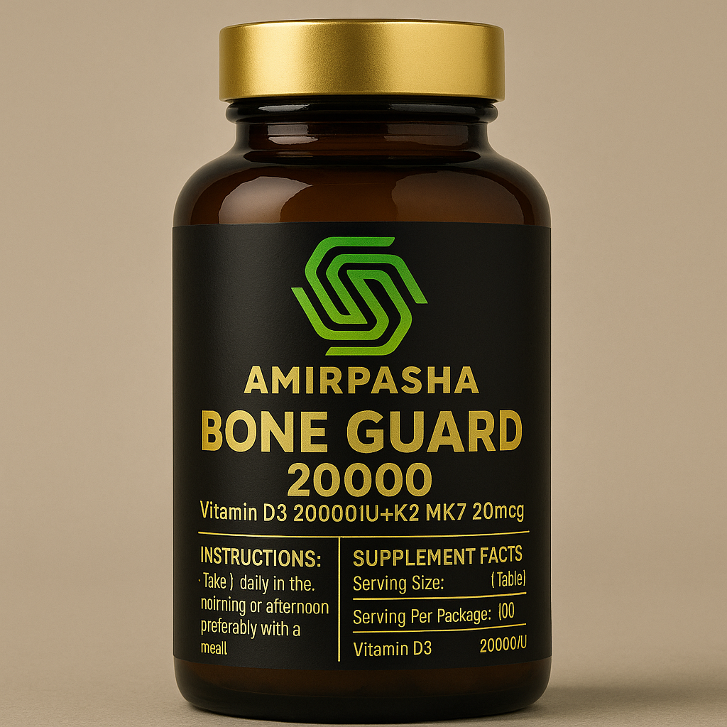 Bone Guard 20000 Vitamin D3 and K2 250CC amber bottle with Golden Cap Bone Guard 20000™ - Image 1