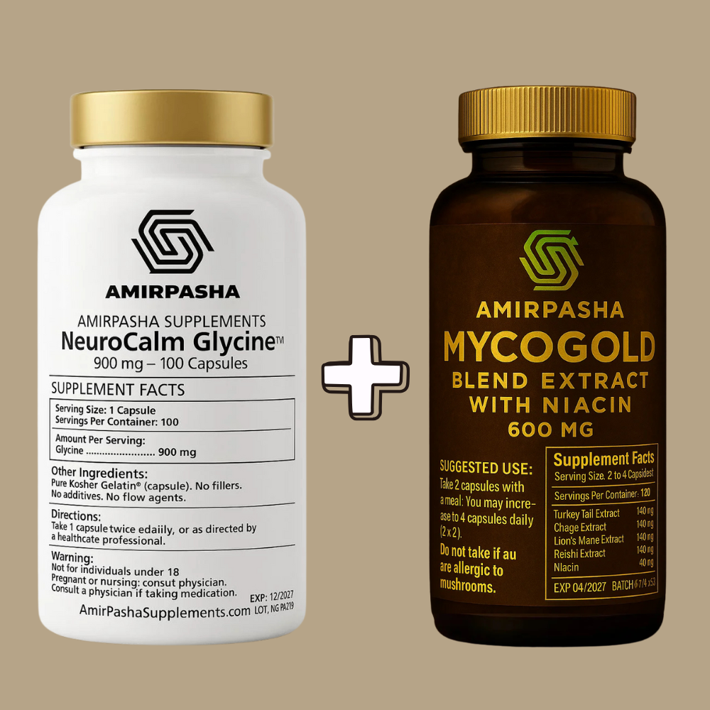 MycoGold™ (120) + NeuroCalm Glycine™ (100) (1) Brain & Focus Bundle - Image 1